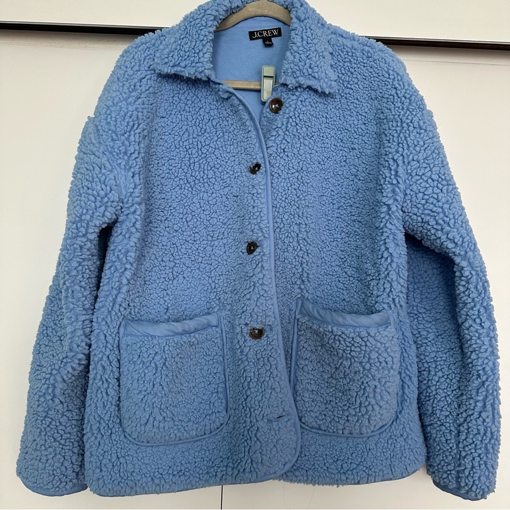 J. Crew Women's Blue Sherpa Jacket
